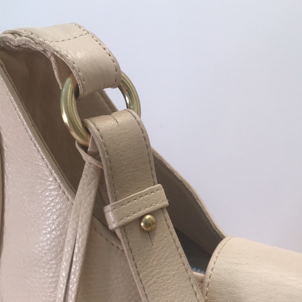 Brahmin Turn Lock Hobo Bag, Ivory Grained Leather - Picture 7 of 16
